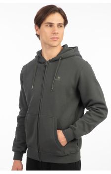 Rebase Ανδρική Ζακέτα Φούτερ 242RTOP-1000 Forest Green - Ζακέτες στο Bodyman