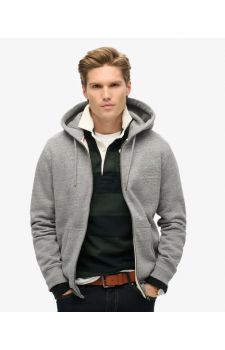 Superdry Ανδρική Ζακέτα Φούτερ M2013116A-9QW Essential Logo Dark Grey - Ζακέτες στο Bodyman