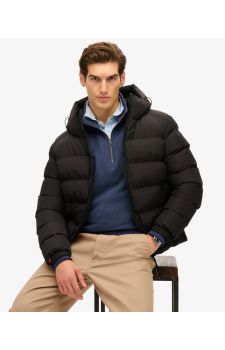 Superdry Ανδρικό Μπουφάν Puffer M5011905A-02A Hooded Sports Black - Μπουφάν στο Bodyman