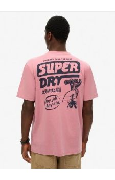 Superdry Ανδρική Μπλούζα M1012113A-1DL Trade Tools Loose Rose Pink - T-Shirt  στο Bodyman