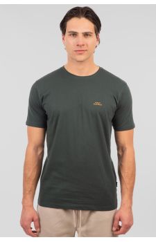 Rebase Ανδρική Μπλούζα  Βαμβακερή 251RTS-9014 Forest Green - T-Shirt  στο Bodyman