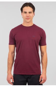 Rebase Ανδρική Μπλούζα  Βαμβακερή 251RTS-9014 Dark Raspberry - T-Shirt  στο Bodyman