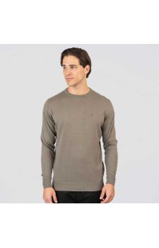 Rebase Ανδρικό Βαμβακερό Πουλόβερ 252KNIT-8030 Grey - Πουλόβερ στο Bodyman