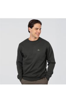 Rebase Ανδρικό Φούτερ Crew Neck 252RTOP-1051 Forest Green - Φούτερ χωρίς κουκούλα  στο Bodyman