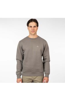 Rebase Ανδρικό Φούτερ Crew Neck 252RTOP-1051 Grey - Φούτερ χωρίς κουκούλα  στο Bodyman