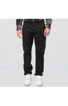 Rebase Ανδρικό Παντελόνι Cargo 252RCCP-4049 Black - Παντελόνια στο Bodyman