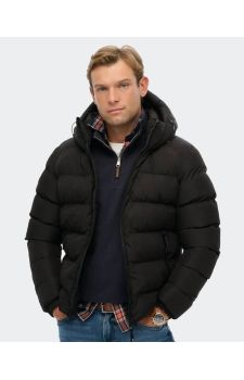 Superdry Ανδρικό Μπουφάν Puffer M5011905A-16A Hooded Sports Black - Μπουφάν στο Bodyman