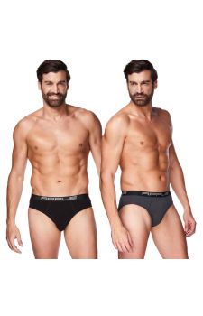 Apple Ανδρικό Σλιπ 2Pack 0212969 Μαύρο Ανθρακί - Slip στο Bodyman