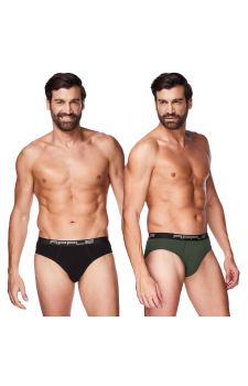 Apple Ανδρικό Σλιπ 2Pack 0212969 Μαύρο Χακί - Slip στο Bodyman