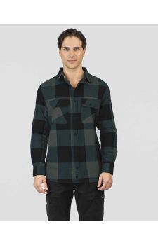 Rebase Ανδρικό Πουκάμισο 252RGS-5102-CC7 Black-Forest Green - Μακρυμάνικα Πουκάμισα  στο Bodyman