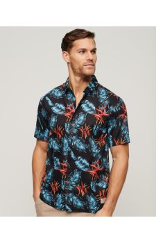 Superdry Ανδρικό Πουκάμισο Modal M4010353A-2BU Hawaiian Relaxed Fit Navy - Κοντομάνικα πουκάμισα στο Bodyman