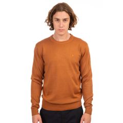 Rebase Ανδρικό Βαμβακερό Πουλόβερ 242RKNIT-8000 Caramel Melange - Πουλόβερ στο Bodyman