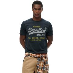 Superdry Ανδρική Μπλούζα Βαμβακερή M1012212A-98T Heritage Navy - T-Shirt  στο Bodyman