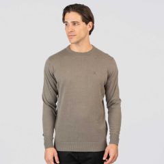 Rebase Ανδρικό Βαμβακερό Πουλόβερ 252KNIT-8030 Grey - Πουλόβερ στο Bodyman