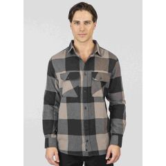 Rebase Ανδρικό Πουκάμισο 252RGS-5102-CC9 Black-MD Grey - Μακρυμάνικα Πουκάμισα  στο Bodyman