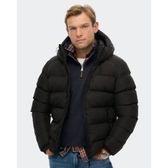 Superdry Ανδρικό Μπουφάν Puffer M5011905A-16A Hooded Sports Black - Μπουφάν στο Bodyman