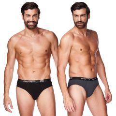 Apple Ανδρικό Σλιπ 2Pack 0212969 Μαύρο Ανθρακί - Slip στο Bodyman
