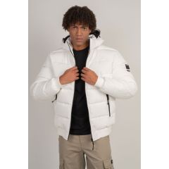 Rebase Jacket 232.RJK.002 White Puffer Bomber - Μπουφάν στο Bodyman
