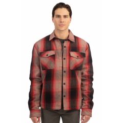Rebase Ανδρικό Overshirt Sherpa 242RGS-5010 Red Greige - Μακρυμάνικα Πουκάμισα  στο Bodyman