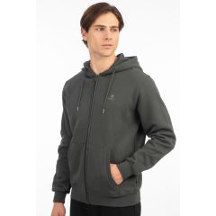 Rebase Ανδρική Ζακέτα Φούτερ 242RTOP-1000 Forest Green - Ζακέτες στο Bodyman