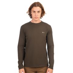 Rebase Ανδρικό Μακρυμάνικο T-Shirt 242RTS-9000 Khaki - Mακρυμάνικες στο Bodyman