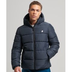 Superdry Jacket M5011827A-98T Sports Puffer Hodded Navy - Μπουφάν στο Bodyman