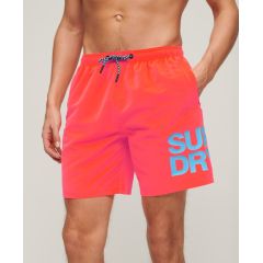 Superdry Ανδρικό Μαγιώ Polyester M3010228A-PY7 Logo 17'' Relaxed Fit Coral - Βερμούδες Μαγιό στο Bodyman