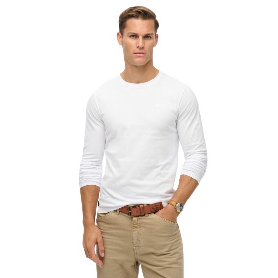 Superdry Ανδρικό T-Shirt M6010857A-01C Essential logo LS Optic - Mακρυμάνικες στο Bodyman