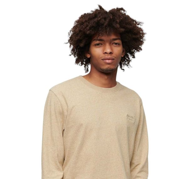 Superdry Ανδρικό T-Shirt M6010857A-9XE Essential logo LS Tan Brown - Mακρυμάνικες στο Bodyman