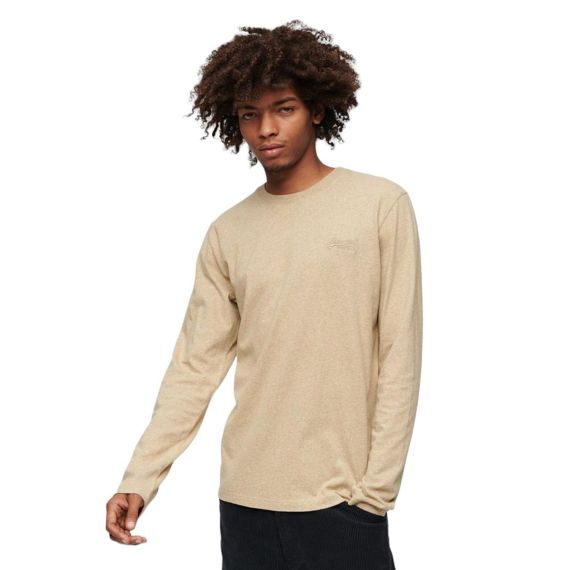 Superdry Ανδρικό T-Shirt M6010857A-9XE Essential logo LS Tan Brown - Mακρυμάνικες στο Bodyman