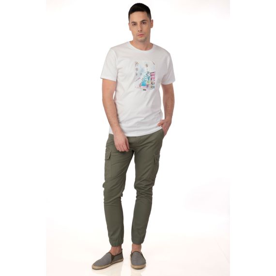 Rebase Ανδρική Μπλούζα  Βαμβακερή 241-RTS-264 White - T-Shirt  στο Bodyman