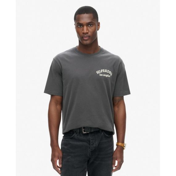 Superdry Ανδρική Μπλούζα Βαμβακερή M1012081A-00Q Charcoal Loose Fit - T-Shirt  στο Bodyman