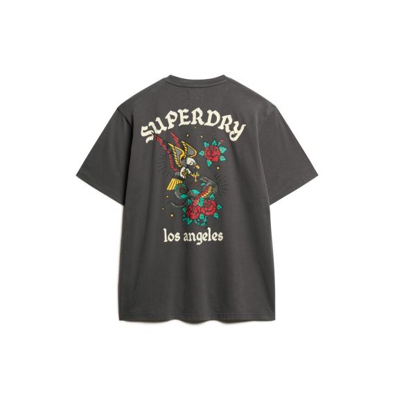 Superdry Ανδρική Μπλούζα Βαμβακερή M1012081A-00Q Charcoal Loose Fit - T-Shirt  στο Bodyman