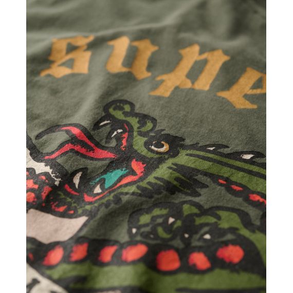 Superdry Ανδρική Μπλούζα Βαμβακερή M1012081A-3JZ Green Loose Fit - T-Shirt  στο Bodyman