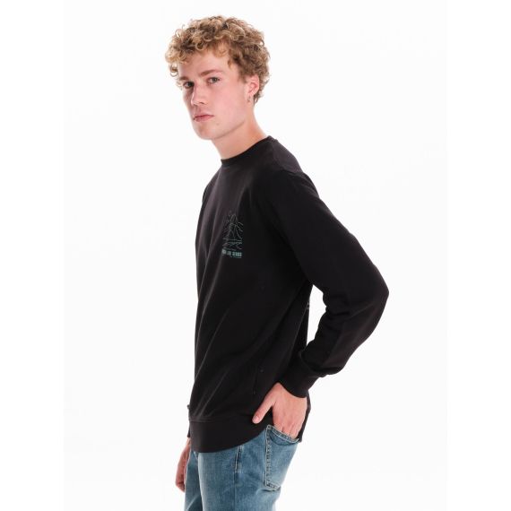 Emerson Ανδρικό Φούτερ Crew Neck 242.EM20.15 Black - Φούτερ χωρίς κουκούλα  στο Bodyman