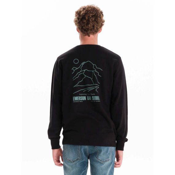 Emerson Ανδρικό Φούτερ Crew Neck 242.EM20.15 Black - Φούτερ χωρίς κουκούλα  στο Bodyman