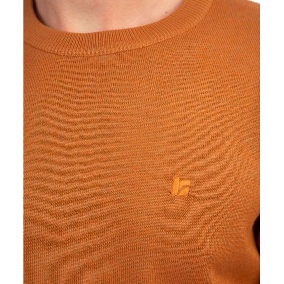 Rebase Ανδρικό Βαμβακερό Πουλόβερ 242RKNIT-8000 Caramel Melange - Πουλόβερ στο Bodyman