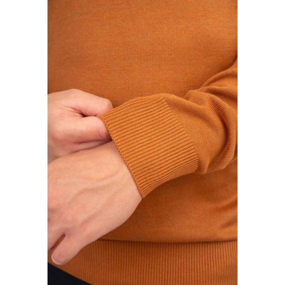 Rebase Ανδρικό Βαμβακερό Πουλόβερ 242RKNIT-8000 Caramel Melange - Πουλόβερ στο Bodyman