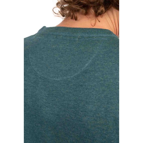Rebase Ανδρικό Βαμβακερό Πουλόβερ 242RKNIT-8000 Teal Melange - Πουλόβερ στο Bodyman