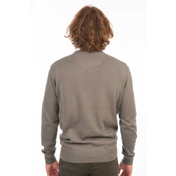 Rebase Ανδρικό Βαμβακερό Πουλόβερ 242RKNIT-8000 Seal Grey - Πουλόβερ στο Bodyman