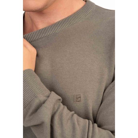 Rebase Ανδρικό Βαμβακερό Πουλόβερ 242RKNIT-8000 Seal Grey - Πουλόβερ στο Bodyman