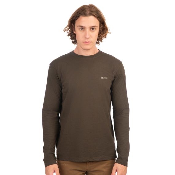 Rebase Ανδρικό Μακρυμάνικο T-Shirt 242RTS-9000 Khaki - Mακρυμάνικες στο Bodyman