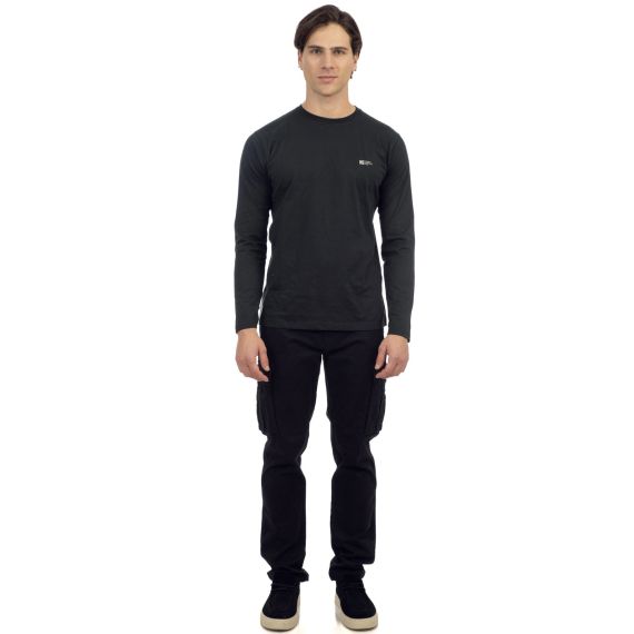 Rebase Ανδρικό Μακρυμάνικο T-Shirt 242RTS-9000 Black - Mακρυμάνικες στο Bodyman