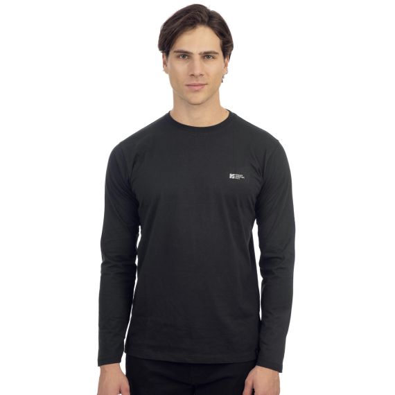 Rebase Ανδρικό Μακρυμάνικο T-Shirt 242RTS-9000 Black - Mακρυμάνικες στο Bodyman