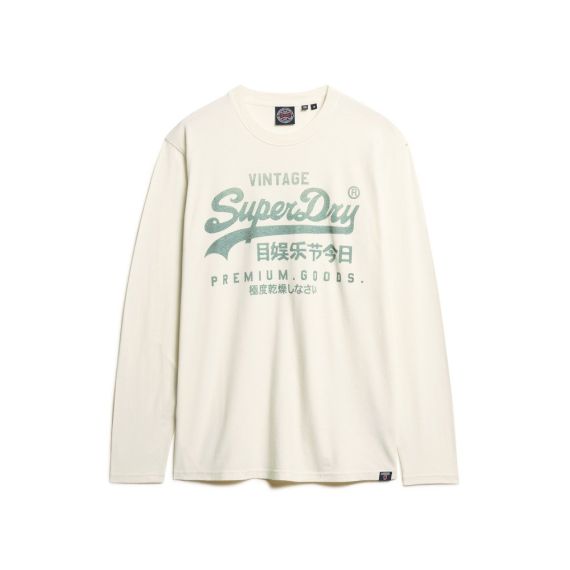 Superdry Ανδρικό Μακρυμάνικο T-Shirt M6010830A-39E Classic Graphic Ecru - Mακρυμάνικες στο Bodyman