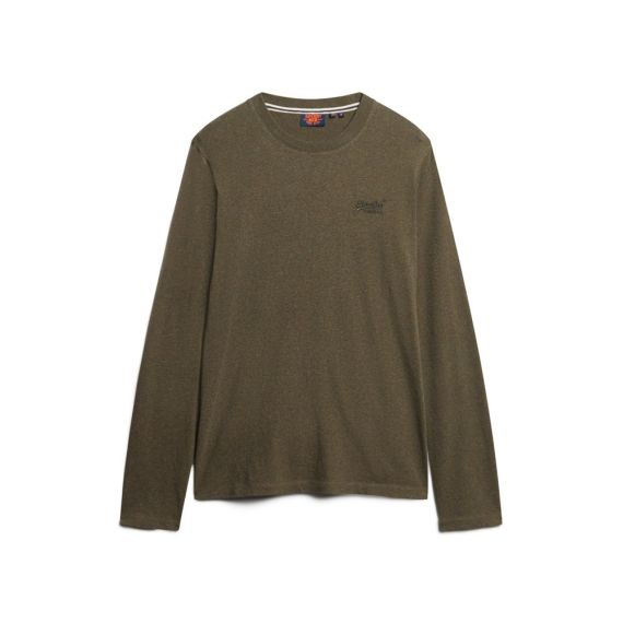 Superdry Ανδρικό T-Shirt M6010857A-1BG Essential logo LS Olive - Mακρυμάνικες στο Bodyman