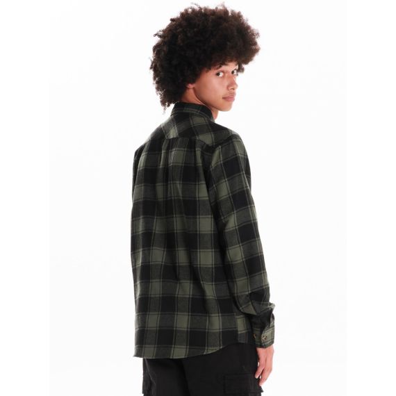Emerson Ανδρικό Πουκάμισο 242.EM60.80 Olive Black - Μακρυμάνικα Πουκάμισα  στο Bodyman