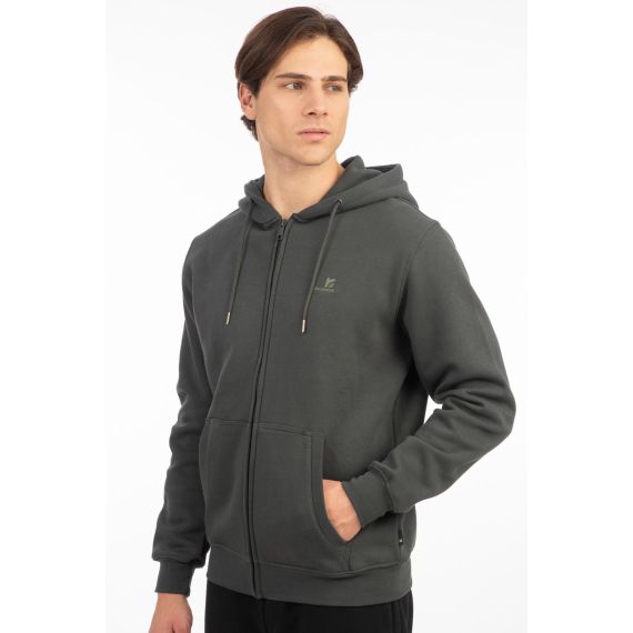 Rebase Ανδρική Ζακέτα Φούτερ 242RTOP-1000 Forest Green - Ζακέτες στο Bodyman