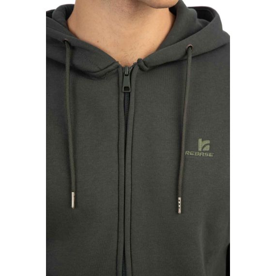 Rebase Ανδρική Ζακέτα Φούτερ 242RTOP-1000 Forest Green - Ζακέτες στο Bodyman