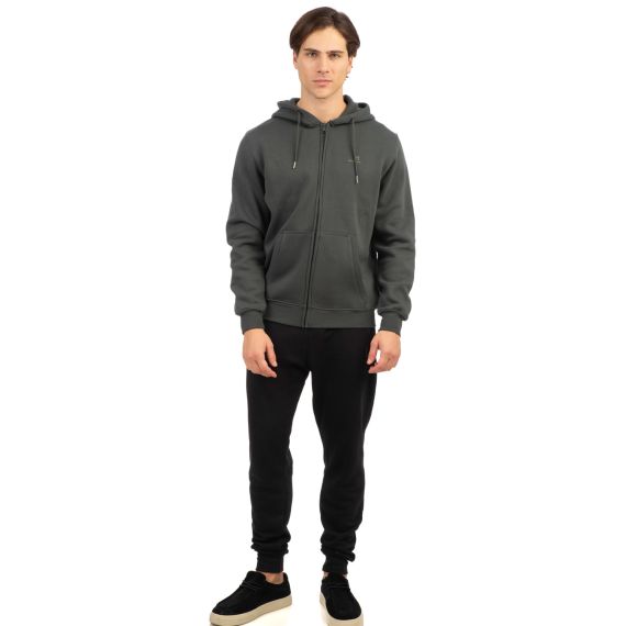 Rebase Ανδρική Ζακέτα Φούτερ 242RTOP-1000 Forest Green - Ζακέτες στο Bodyman